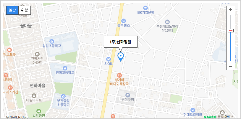 신화정밀 본사 위치 지도